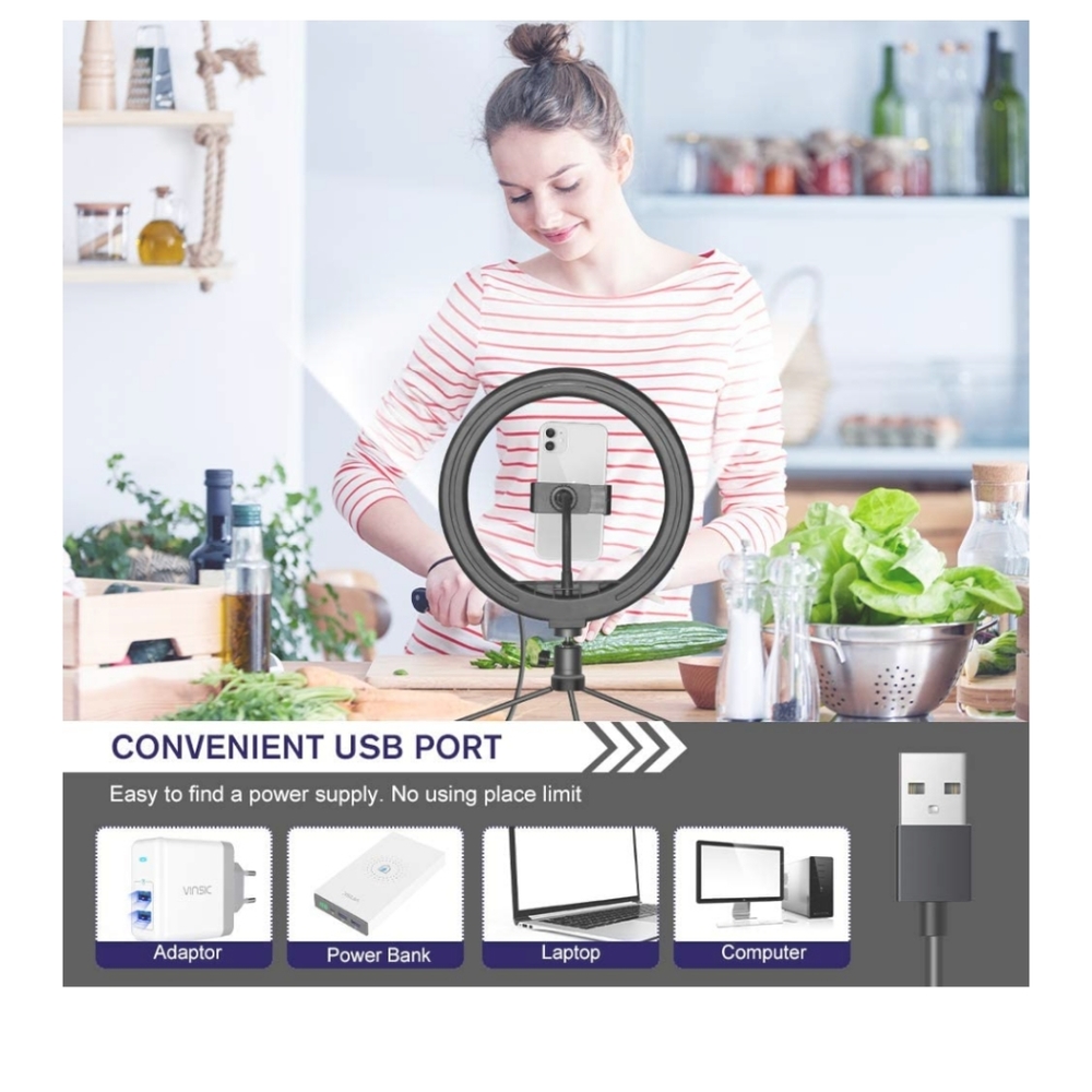 COPY - COPY - LED Ring Light - 10" Selfie Ring Light with Tripod